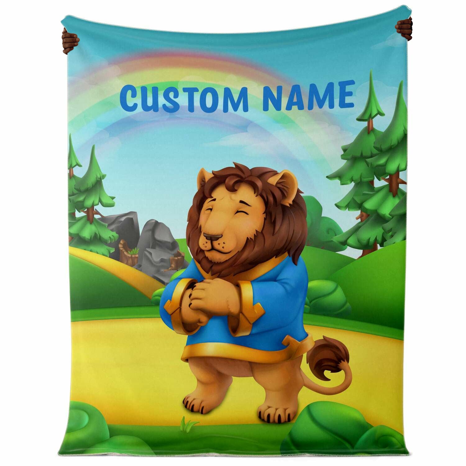Personalized Name Lion, Animal Blanket for Kids, Custom Name Blanket for Boys & Girls