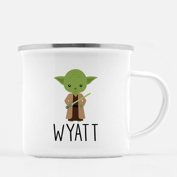 Personalized Kids Cup, Little Green Guy Campfire Mug 10oz