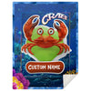 Personalized Name Crab Blanket, Custom Name Sea Animals Blanket for Boys & Girls