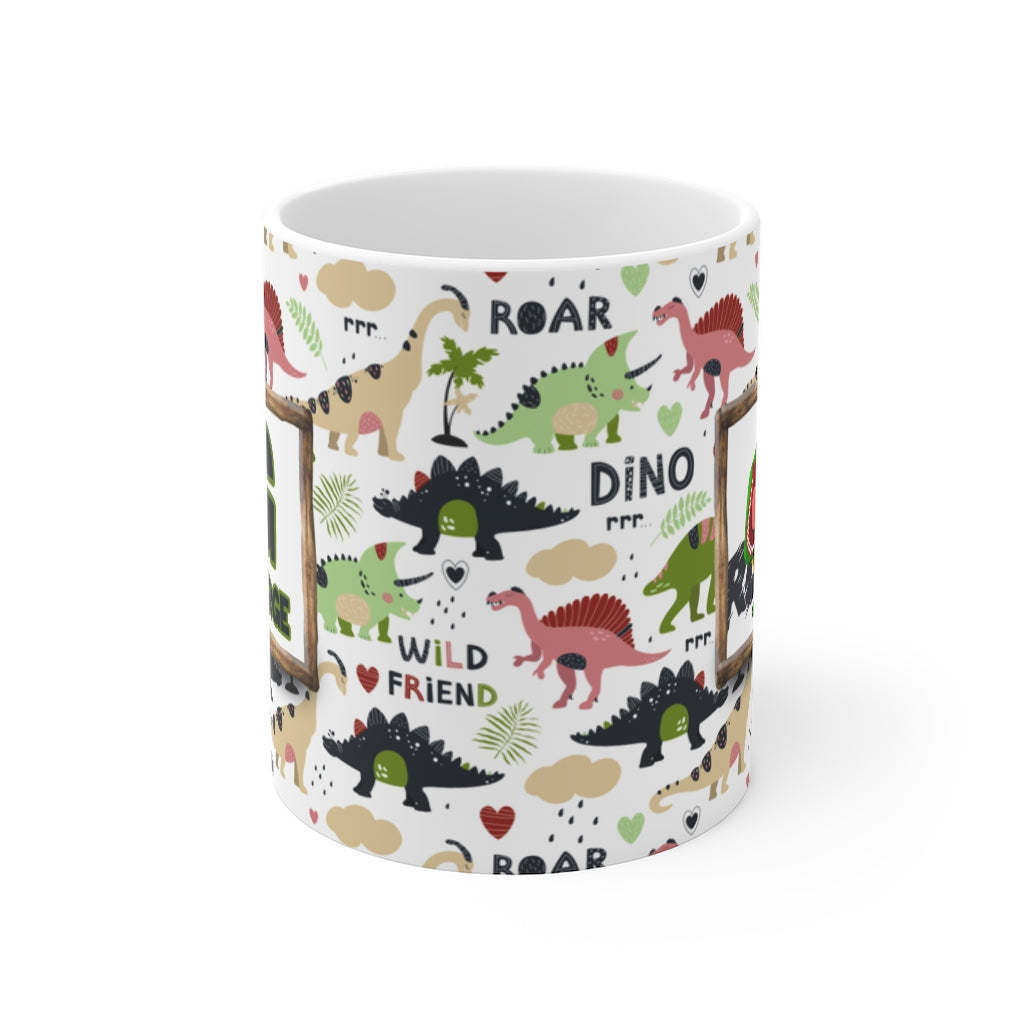 Personalized Name Dinosaur, T-Rex Mug for Kids - 11oz