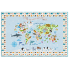 Personalized Map of World for Kids with Animal Planet, Canvas Wall Art for Children's Room, Learning, Educational Map for Boys & Girls