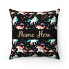Personalized Name Unicorns Square Pillow