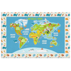 Load image into Gallery viewer, Personalized Colourful Map of World for Kids with Animals, Canvas Wall Art for Children&#39;s Room, Learning, Educational Map for Boys &amp; Girls