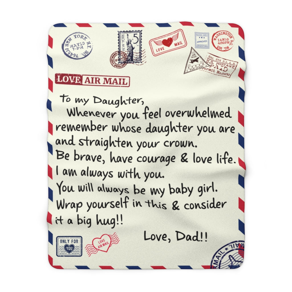 To My Daughter Sherpa Fleece Blanket Gift from Dad to Daughter