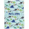 Personalized Dinosaur, Dino World Blanket for Boys, Kids - PHYLIPPE