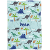 Personalized Dinosaur, Dino World Blanket for Boys, Kids - Dean
