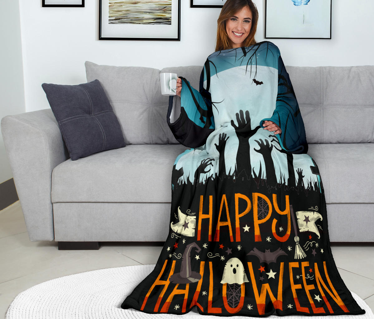 Scarry Grave Halloween Sleeve Blanket
