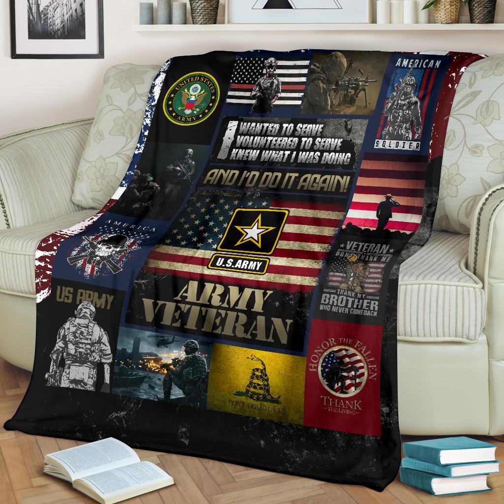 Veterans Day Gift, Army Veteran Blanket