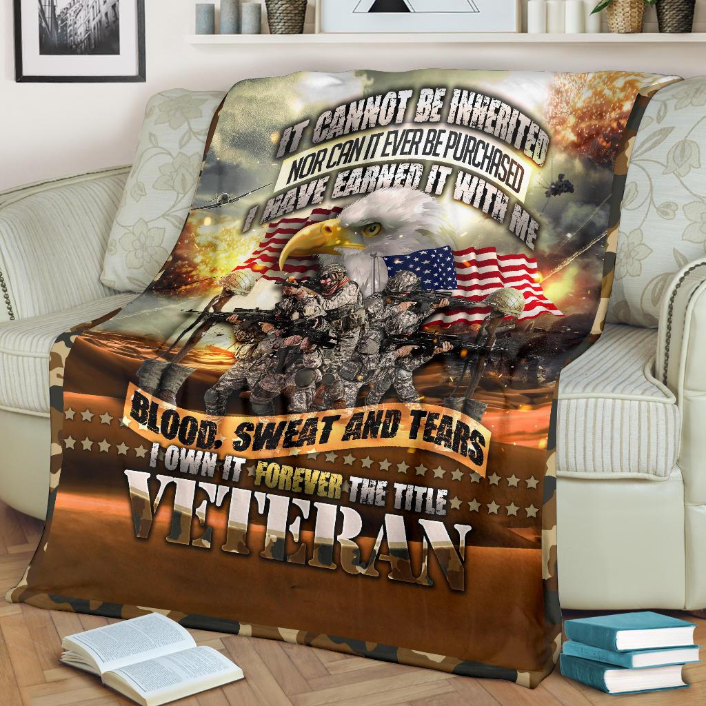 Veterans Day Gift, Army Veteran Blanket, USA Eagle Blanket