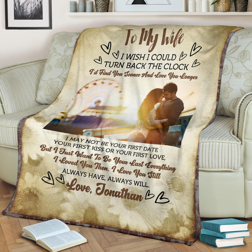 Personalized Blanket Gift for Wife from Husband with Photo Upload