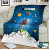 Personalized Name Space Rocket Launch Blanket for Kids, Space Blanket for Boys and Girls