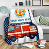 Personalized Name Firefighter Blanket for Boys