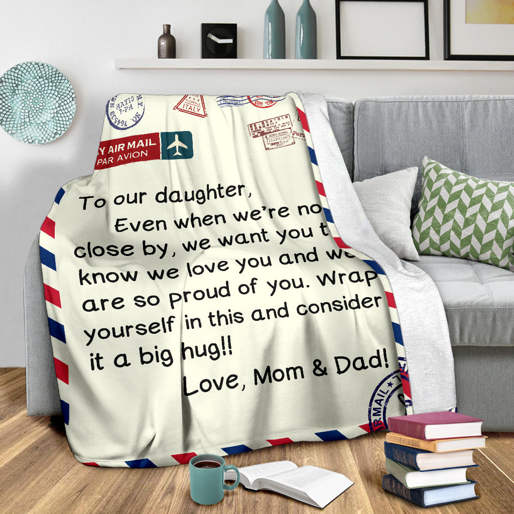 To Our Daughter Post Blanket Gift from Mom & Dad