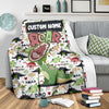 Load image into Gallery viewer, Personalized Name Dino Roar Dinosaur Blanket for Boys &amp; Girls