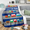 Load image into Gallery viewer, Personalized Name Train Blanket for Kids, Boys &amp; Girls