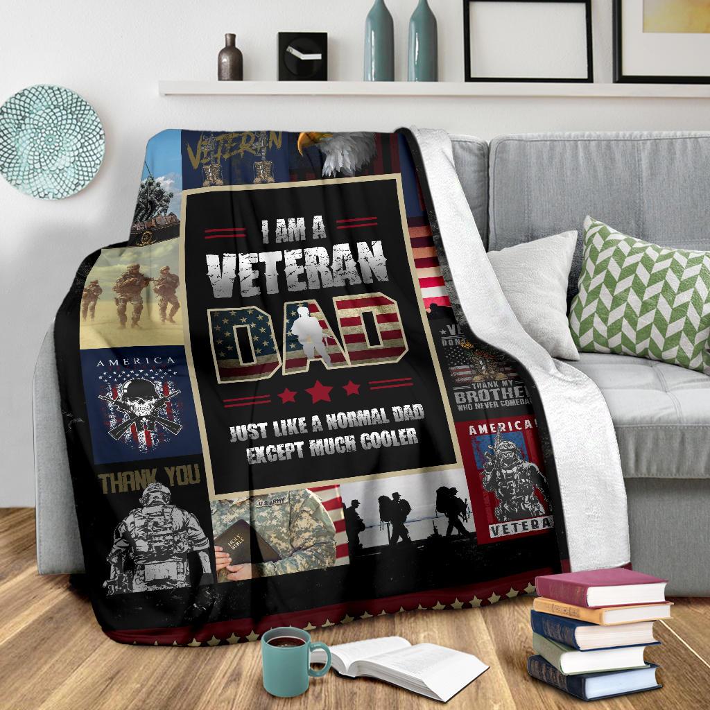 Veterans Day Gift, Army Veteran Blanket, Gift for Veteran Dad