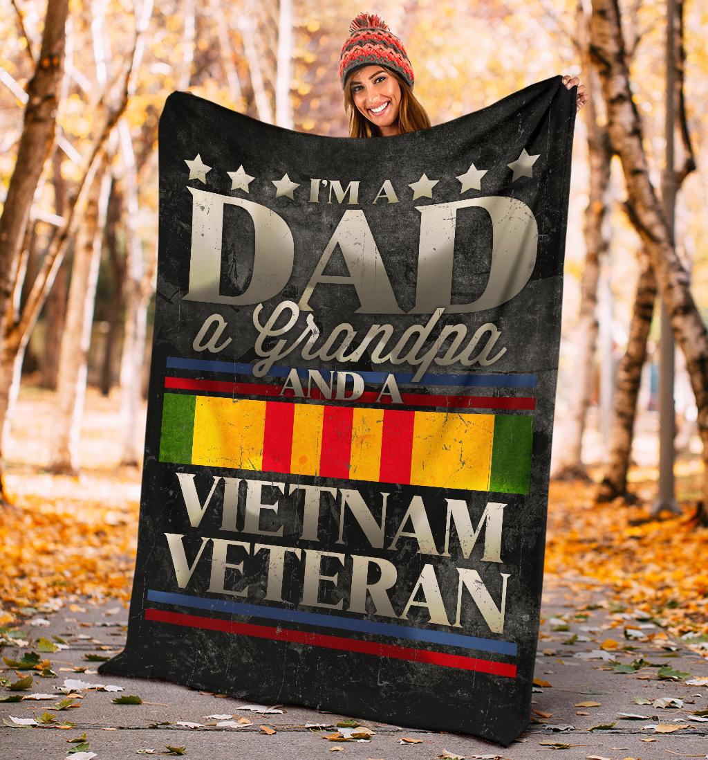 Veterans Day Gift, Army Veteran Blanket, Vietnam Veteran, Dad & a Grandpa