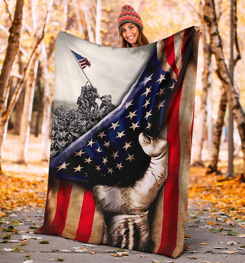 Veteran's Day US Flag Blanket, Gift for Veterans