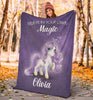 Personalized Name Believe in Your Own Magic Unicorn Blanket