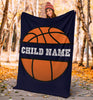 Load image into Gallery viewer, Personalized Name Basketball Premium Boys Blanket