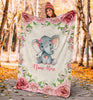 Load image into Gallery viewer, Personalized Name Cute Elephant Blanket for Girls &amp; Babies