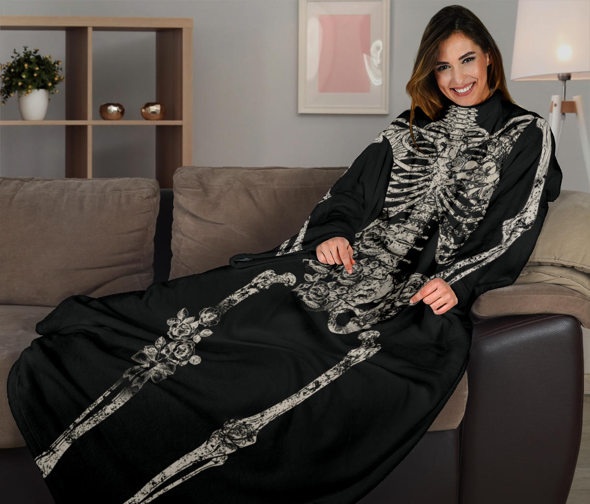 Halloween Wearable Skeleton Blanket