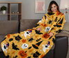 Load image into Gallery viewer, Pumpkin &amp; Ghosts Halloween Sleeve Blanket