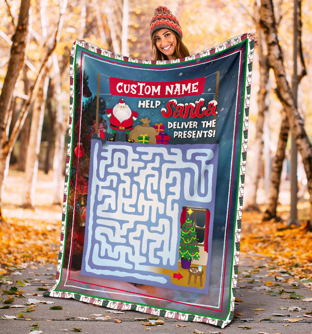 Personalized Name Educational, Game Blanket for Boys & Girl, Custom Christmas Blanket for Kids