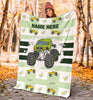 Load image into Gallery viewer, Personalized Name Monster Truck Blanket for Boys, Girls &amp; Adults