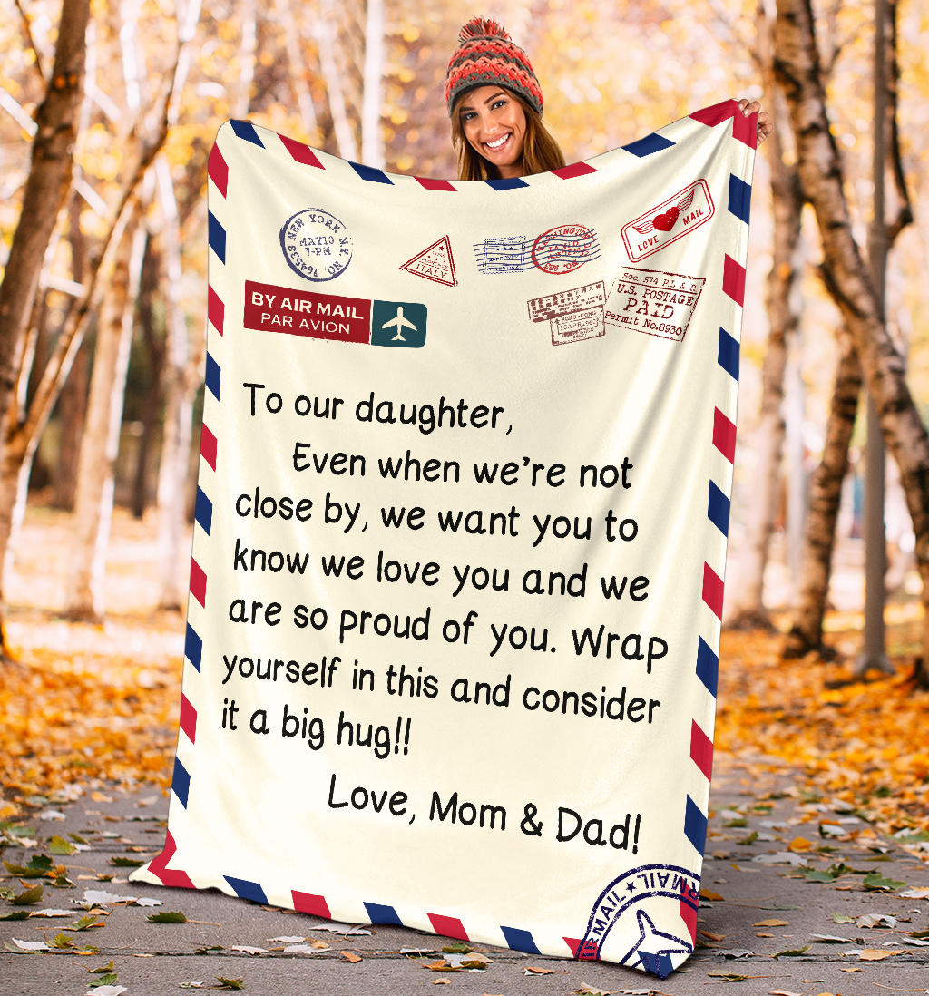 To Our Daughter Post Blanket Gift from Mom & Dad