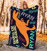 Dinosaurs T-Rex Personalized Name Blanket for Boys, Kids