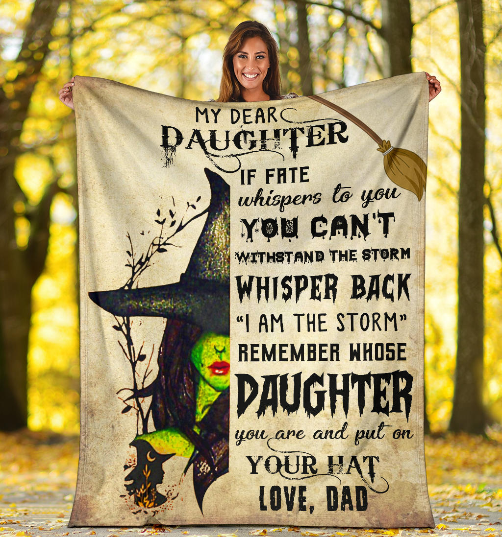 My Dear Daughter, Premium Fleece Blanket Gift from Dad to Daughter