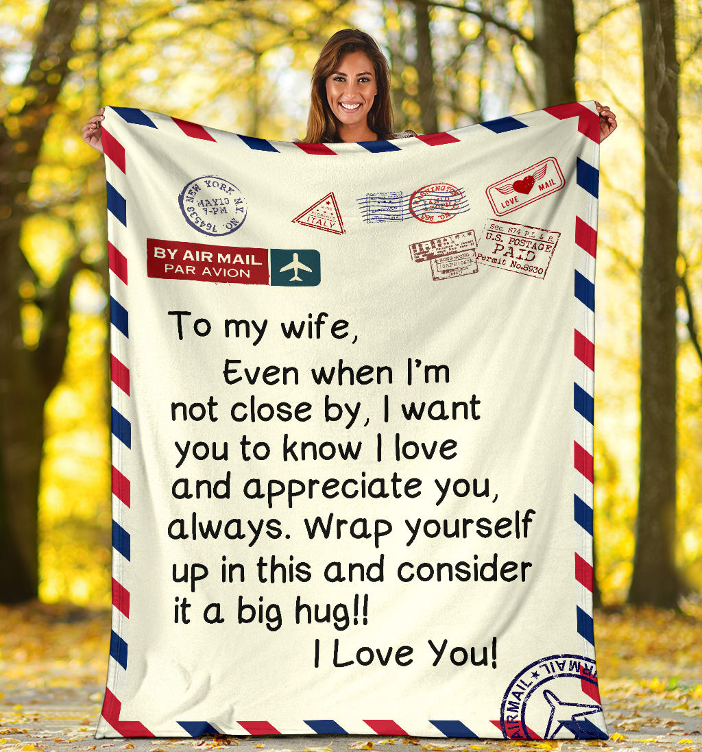 To My Wife Post Mail Blanket Gift from Husband