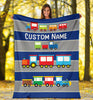 Load image into Gallery viewer, Personalized Name Train Blanket for Kids, Boys &amp; Girls