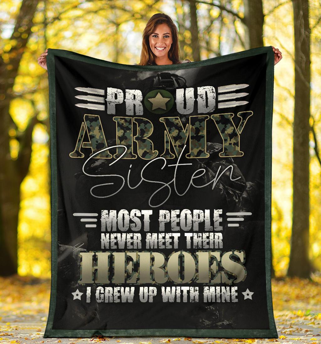 Veterans Day Gift, Proud Army Sister Blanket