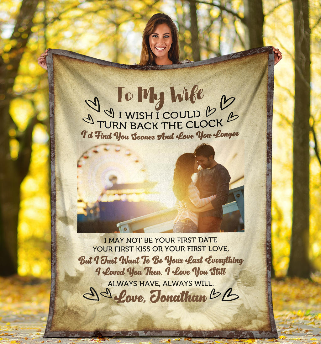 Personalized Blanket Gift for Wife from Husband with Photo Upload