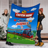 Personalized Name Train in Mountains Blanket for Kids