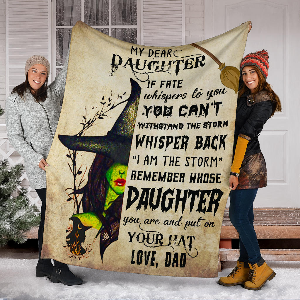 My Dear Daughter, Premium Fleece Blanket Gift from Dad to Daughter