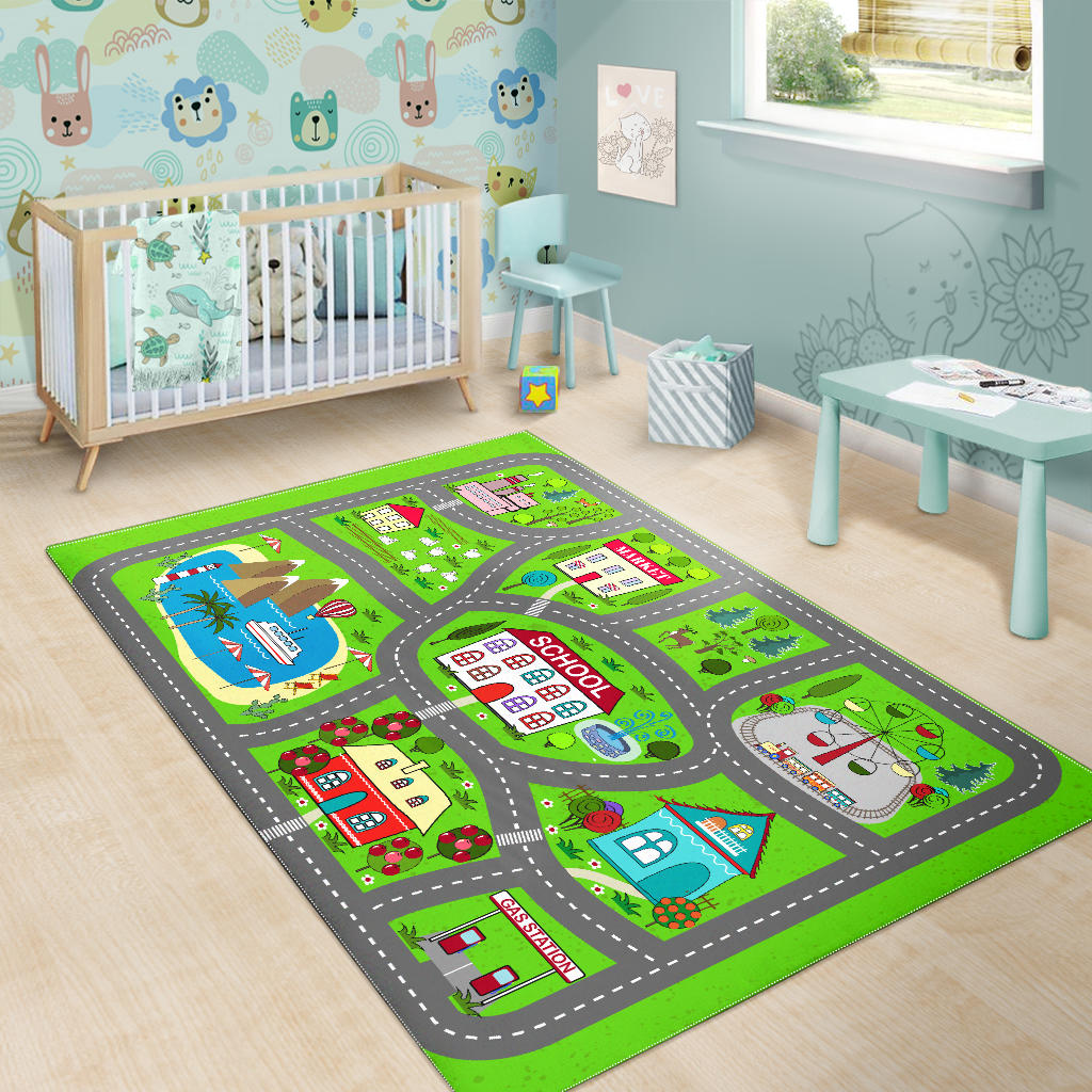 City Streets Car Play Mat For Kids, Activity Rug for Boys, Girls Toddlers