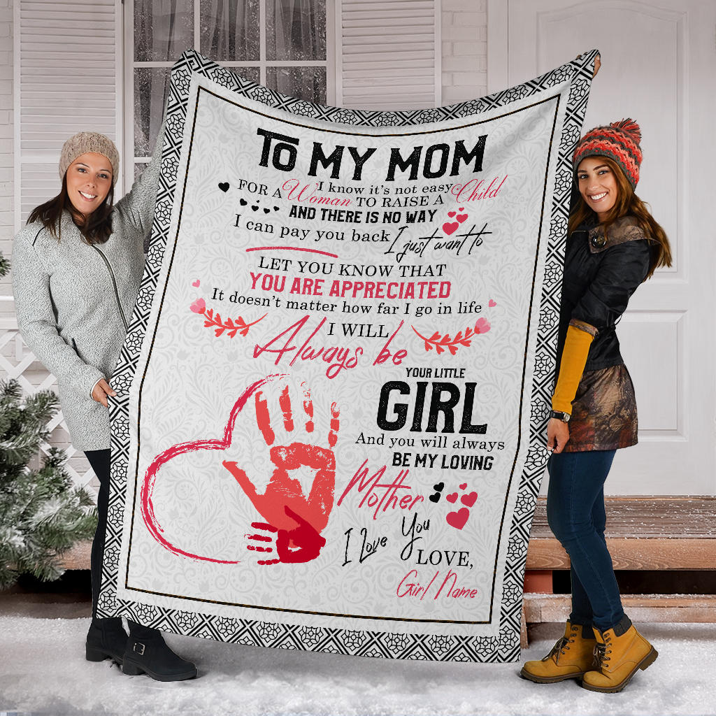 Personalized Gift Blanket for Mom, Mother from Daughter, Son, Little Girl - Thoughtful Gift