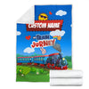 Personalized Name Train in Mountains Blanket for Kids