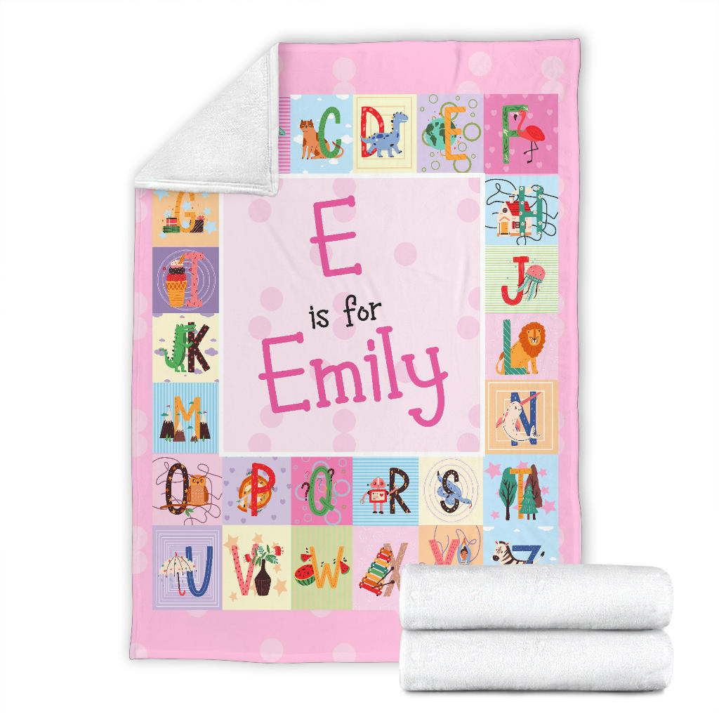 Personalized Name ABC Blanket for Babies & Girls