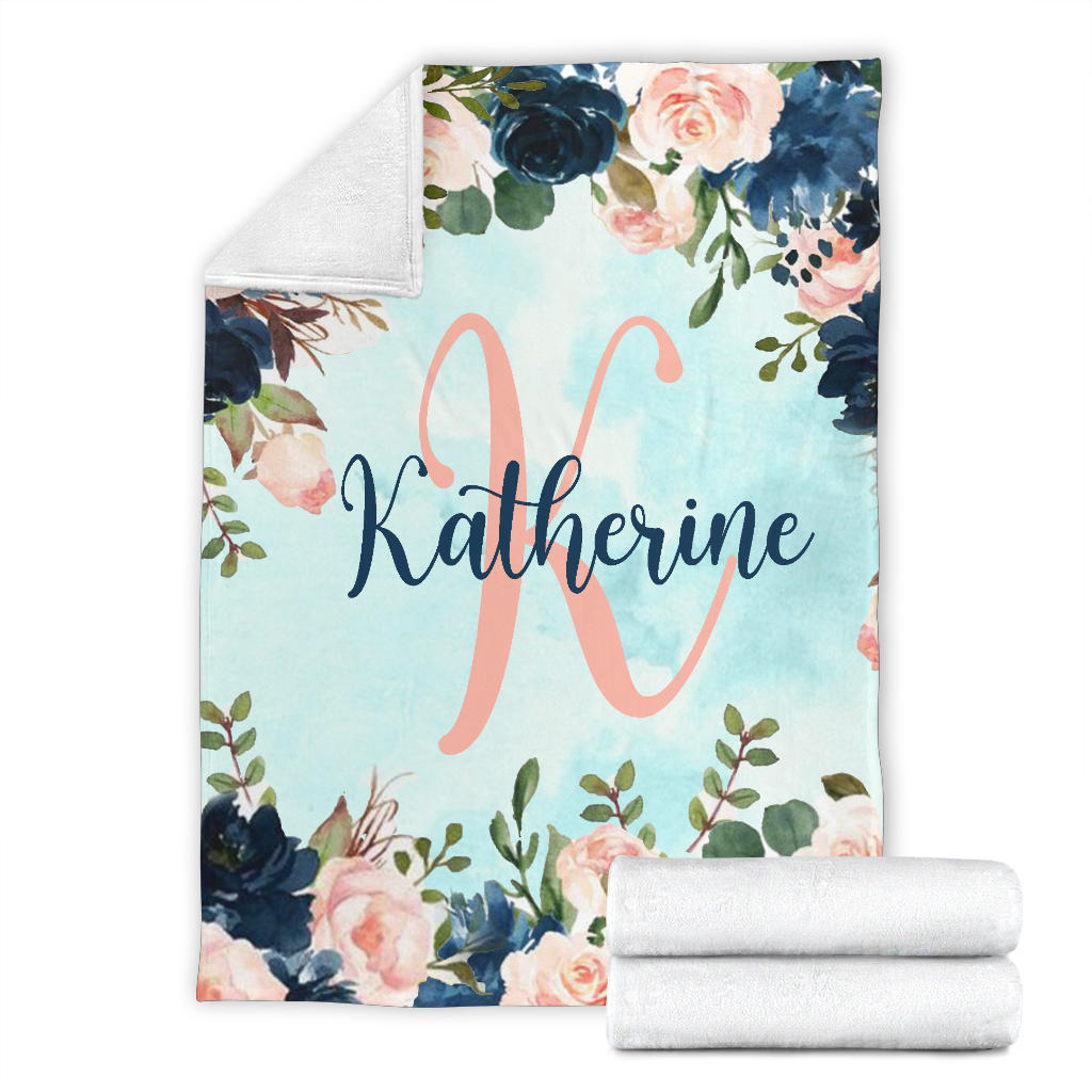 Personalized Name Baby & Girls Blanket with Roses
