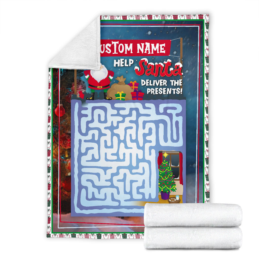 Personalized Name Educational, Game Blanket for Boys & Girl, Custom Christmas Blanket for Kids