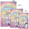 Dream Like a Unicorn Play Mat with Numbers for Girls, Rug for Girls Room