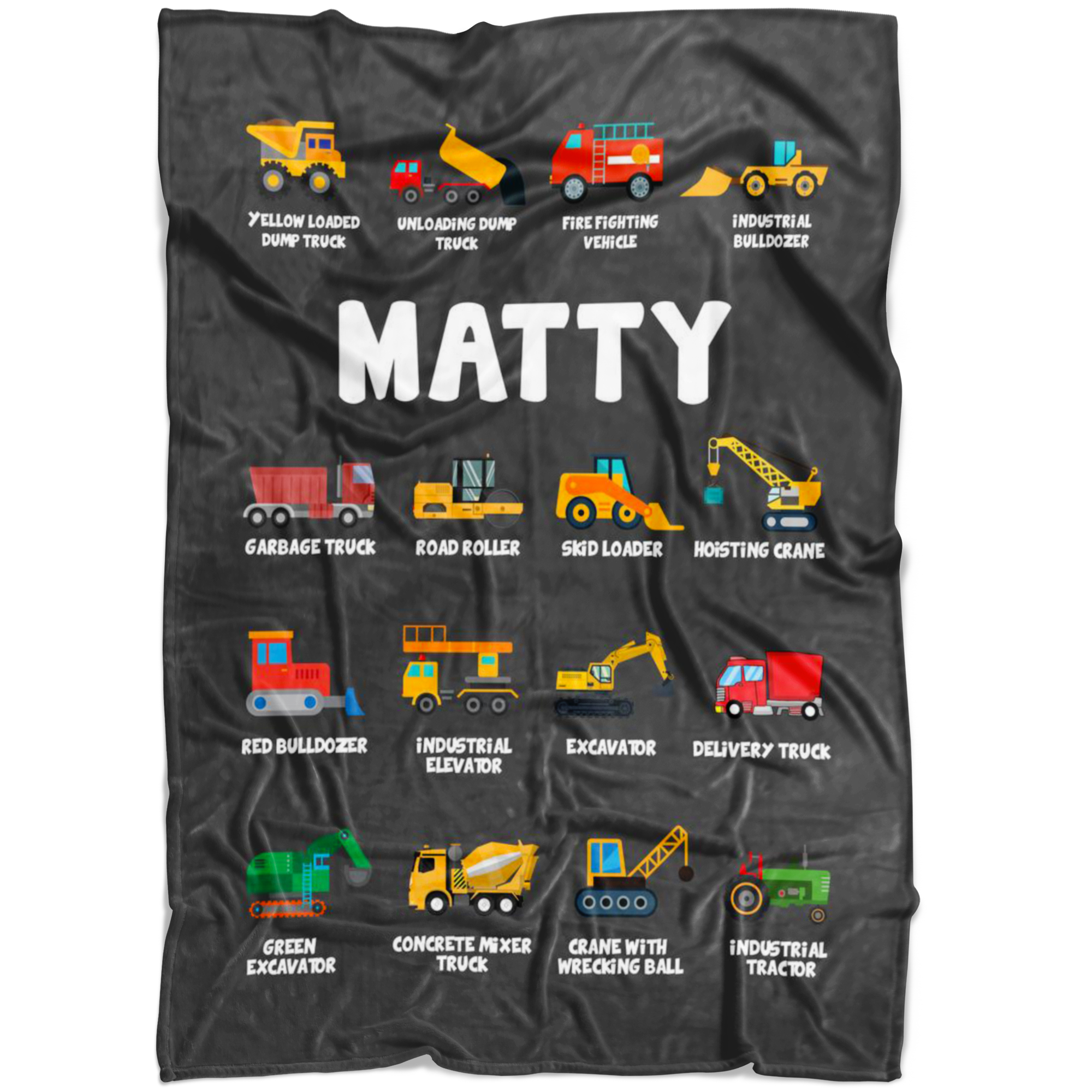 Matty Construction Blanket Grey