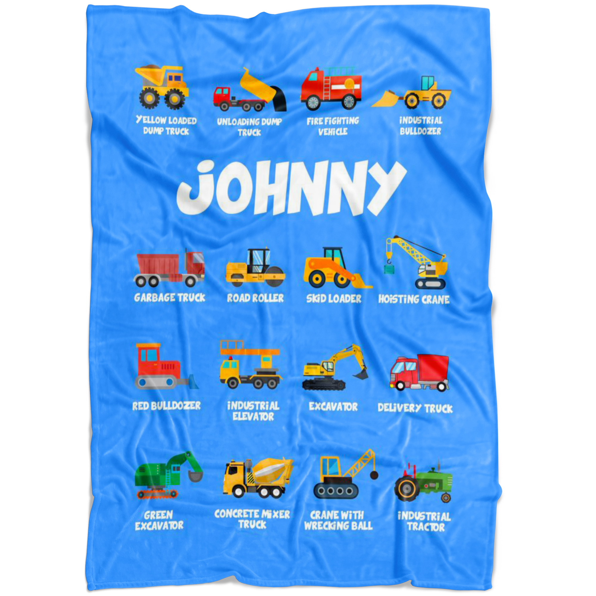 Johnny Construction Blanket Blue