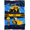Personalized Name I Love Trucks Blanket for Boys & Girls with Character Personalization - River