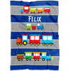 Personalized Name Train Blanket for Kids, Boys & Girls - Felix