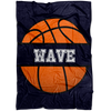 Personalized Name Basketball Premium Boys Blanket - Wave